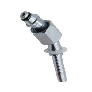 Metric Female 12 Heavy 45° Elbow 3/8" Hose End