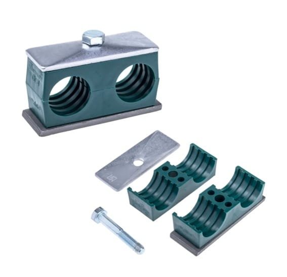 08mm OD Standard Duty Double Pipe Clamp