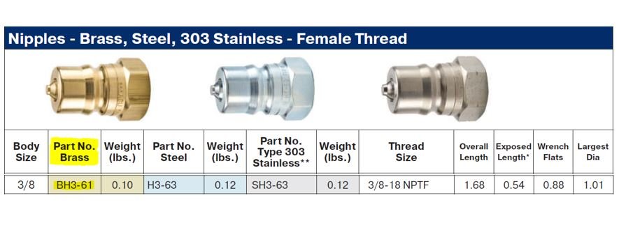 60 Series Brass Insert 3/8" NPT Female Thread - Image 2